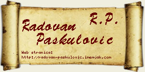 Radovan Paskulović vizit kartica